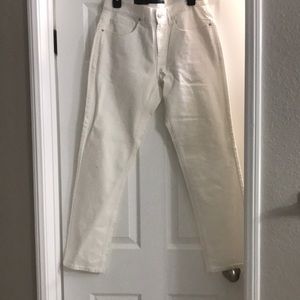 Mens white jean 32x30 Perry Ellis stretch straight slim fit